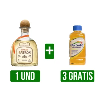 Tequila Patrón Reposado x700ml Gts 3Und Electrolit Maracuya  x625ml