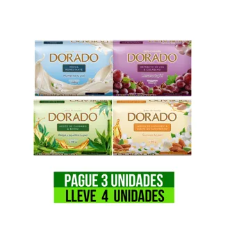 Pague 3 lleve 4 Jabón Dorado x110gr Surtido