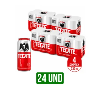 24 Und Cerveza Tecate Lata  x330ml