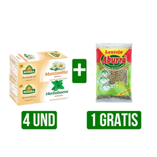 KD 4 Und Aromatica Himalaya Manzanilla/Hierbabuena Ux20 Gts 1 Und Lenteja Aburra 500gr