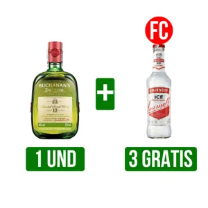 Whisky Buchanan´s D´Luxe x750ml Gts 3Und Vodka Smirnoff Ice Botella x275ml