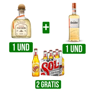 Tequila Patrón Reposadox700ml +Jimador Reposadox700ml Gts 2 SixPack Cerveza Sol x250ml