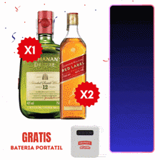 Buchanan´s D´Luxe x750ml + 2Und Johnnie Walker Red Lx700ml Gts Power Bank Smirnoff Tamarindo