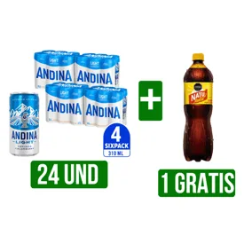 24Und Cerveza Andina Light Lata x310ml Gts Natumalta Pet x1000ml