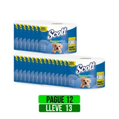 Pague 12 Lleve 13Un Papel Higiénico Scott Resistemax Triple Hoja x1 Rollo x30mts