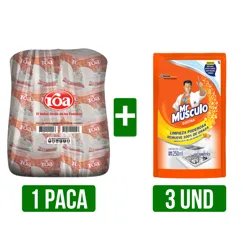 1Paca Arroz Roa Fortiplus x25Un x500gr Dto 8% + 3Und Desengrasante Mr Musculo x250ml Dto 30%