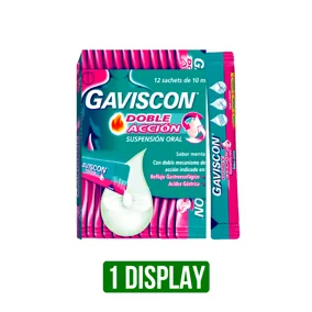 1Display Gaviscon Doble Accion Sachet x12Un Dto 15%