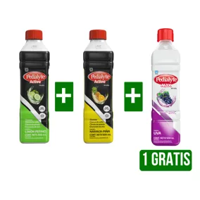 1Un Pedialyte Limon-Pepino x500m l+ 1Un Pedialyte Naranja-Piña x500ml Gts 1Und Ped Uva x500ml