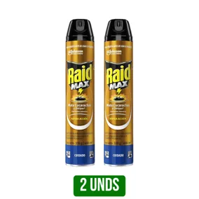 Insecticida Raid Max Aerosol 12Un x400ml x 2 Und
