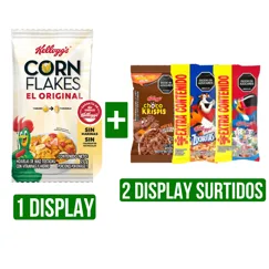 Display Cereal Corn Flakes x8Un + 2Display Cereal Kellogg Surtidos (x30gr/x36gr) x8Un