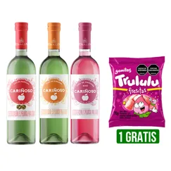 Vino Marca Cariñoso 6% X750ml Gtis Goma Trululu Fresitas X70gr