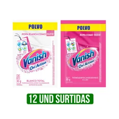 Display Desmanchador Vanish Polvo x12Un x30gr (Rosa/Blanco)