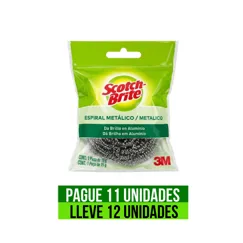 Pague 11 Lleve 12 Esponja Metálica Espiral Scotch Brite X15gr